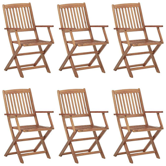 vidaXL Folding Chairs 6 pcs Solid Acacia Wood