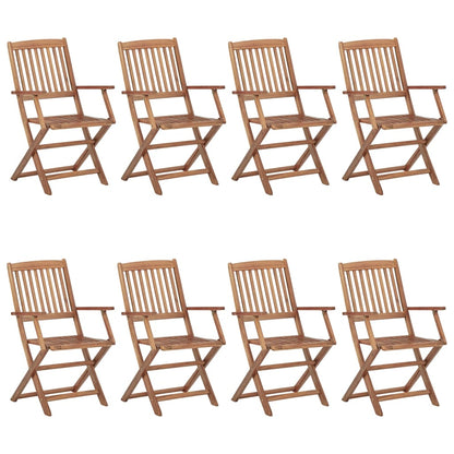 vidaXL Outdoor Chair | Set of 8 | Natural wood | Solid acacia wood | Standard