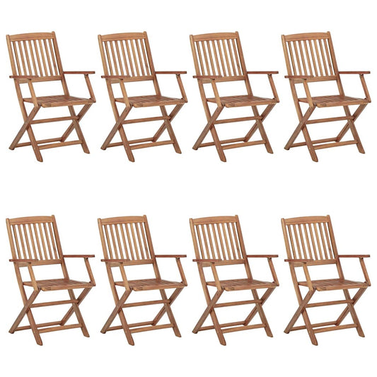vidaXL Folding Chairs 8 pcs Solid Acacia Wood