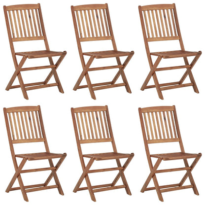vidaXL Folding Outdoor Chair | Set of 6 | Natural Wood | Solid Acacia Wood
