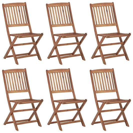 vidaXL Folding Chairs 6 pcs Solid Acacia Wood