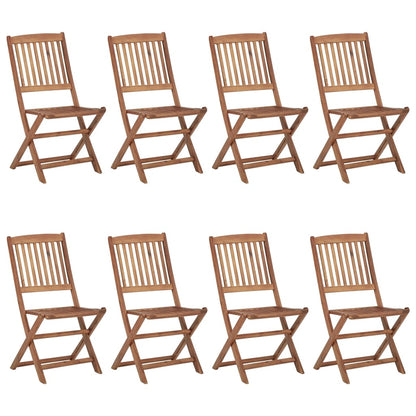 vidaXL Outdoor Chair | Set of 8 | Brown | Solid Acacia wood | Medium | Foldable