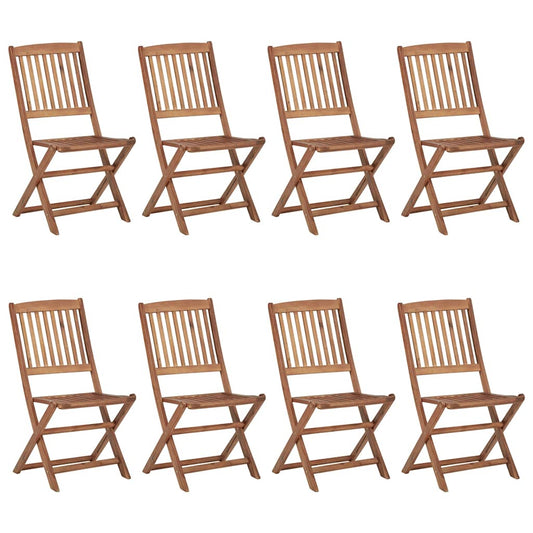 vidaXL Folding Chairs 8 pcs Solid Acacia Wood
