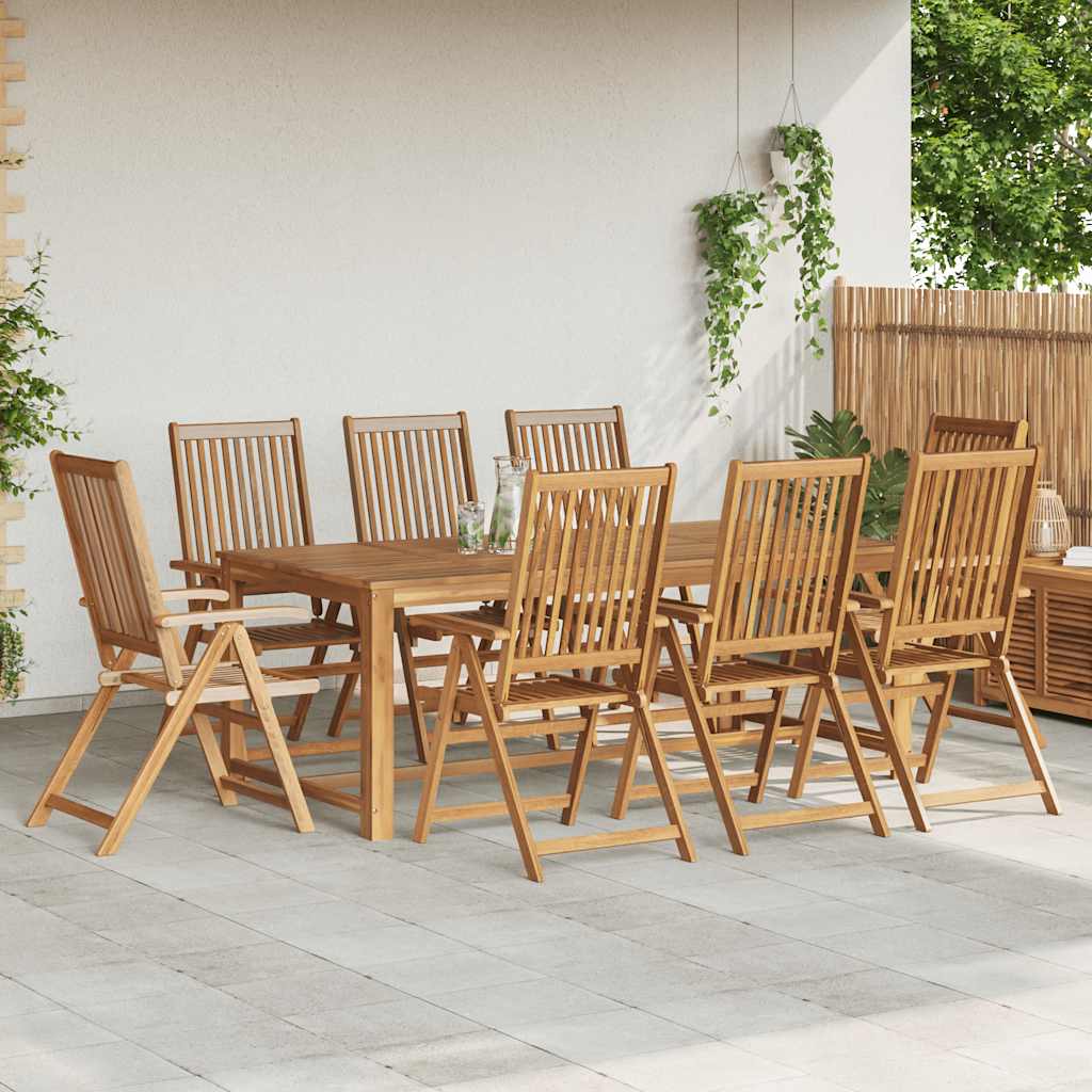 vidaXL Garden Chair | Set of 8 | Natural Wood | Solid Acacia Wood | Standard