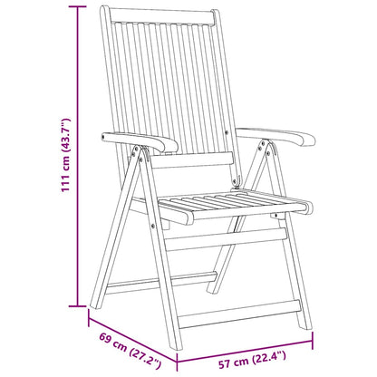 vidaXL Garden Chair | Set of 8 | Natural Wood | Solid Acacia Wood | Standard