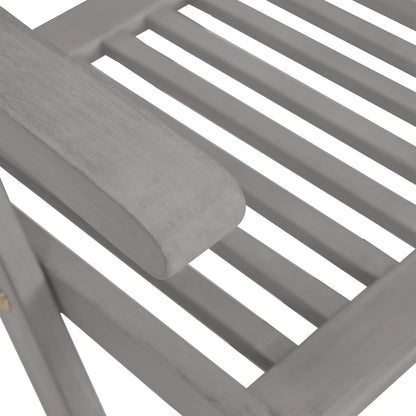 vidaXL Garden Chair | Set of 8 | Grey | Solid acacia wood | Medium | Foldable