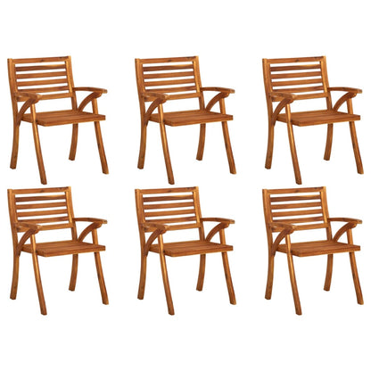 vidaXL Garden Chair | Set of 6 | Brown | Solid acacia wood | Standard | Durable