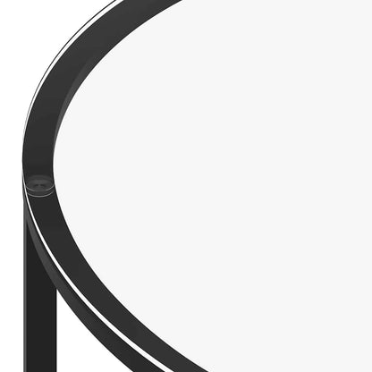 331617 vidaXL Tea Table Black and Transparent 70 cm Tempered Glass