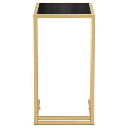 331646 vidaXL Computer Side Table Black 50x35x65 cm Tempered Glass