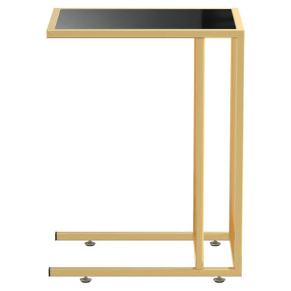 331646 vidaXL Computer Side Table Black 50x35x65 cm Tempered Glass