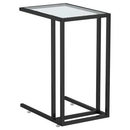 vidaXL Computer Side Table Transparent 50x35x65 cm Tempered Glass