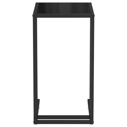 vidaXL Computer Side Table Black 50x35x65 cm Tempered Glass