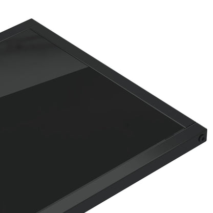 vidaXL Side Table | Black | Tempered Glass, Powder-Coated Iron | Medium