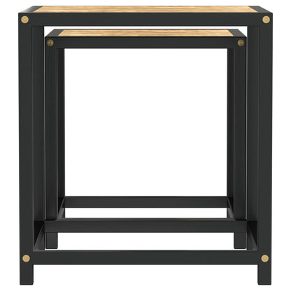 vidaXL Tea Tables 2 pcs MDF Black and Yellow