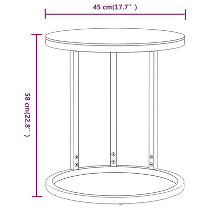 vidaXL Side Table Gold and Transparent 45 cm Tempered Glass
