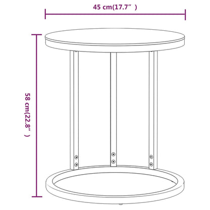 vidaXL Side Table Gold and Black Marble 45 cm Tempered Glass
