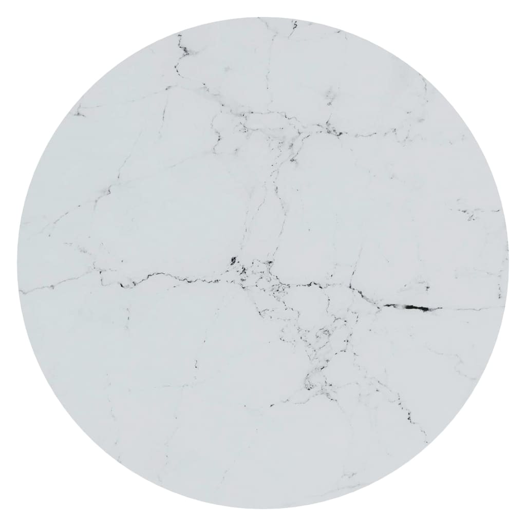 vidaXL Side Table Gold and White Marble 45 cm Tempered Glass