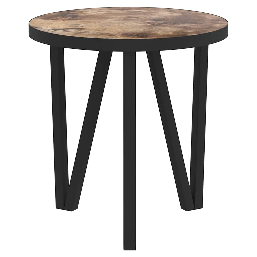 331665 vidaXL Tea Table Black and Yellow Ø35 cm MDF