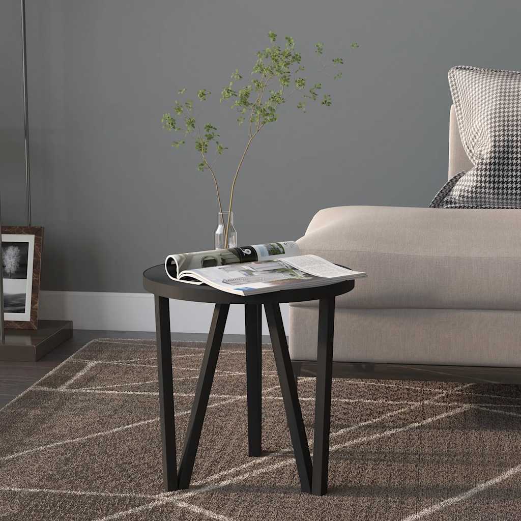 vidaXL Tea Table Black Ø35 cm MDF