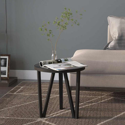 331667 vidaXL Tea Table Black Ø35 cm MDF