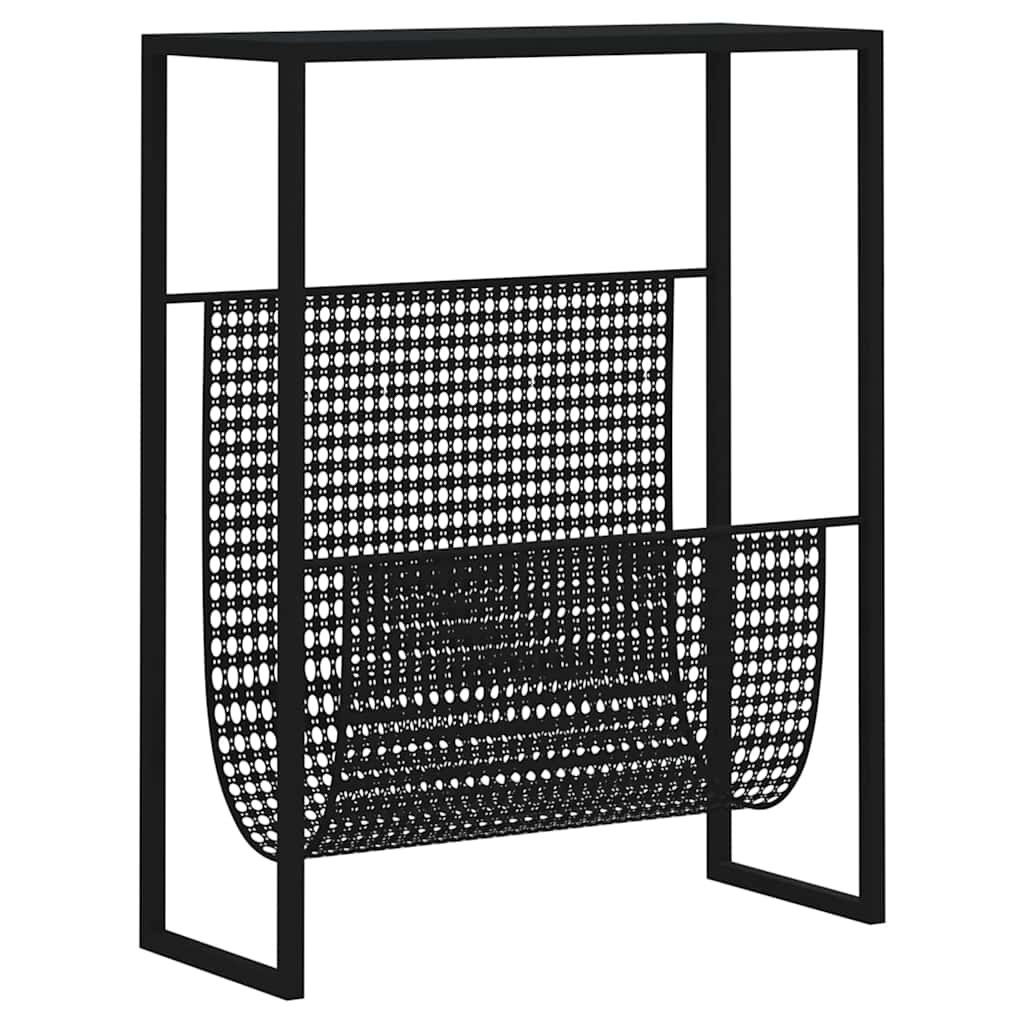 331668 vidaXL Magazine Rack Black 35x15x45 cm Steel