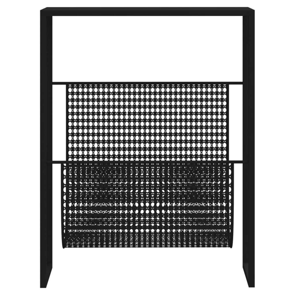vidaXL Magazine Rack Black 35x15x45 cm Steel