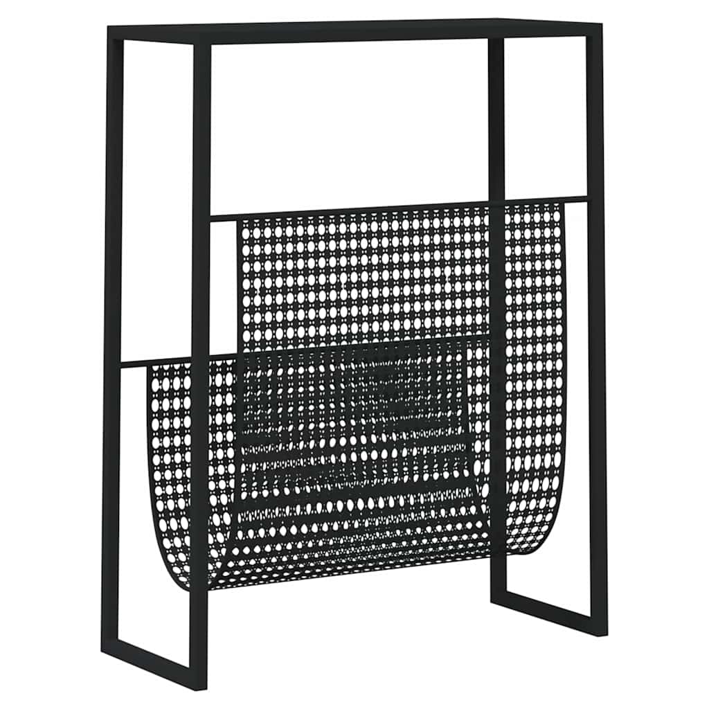 331668 vidaXL Magazine Rack Black 35x15x45 cm Steel