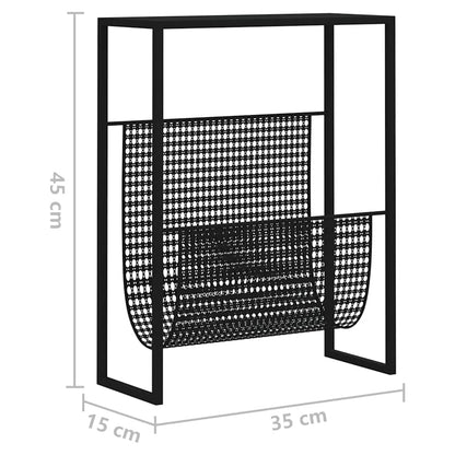 331668 vidaXL Magazine Rack Black 35x15x45 cm Steel