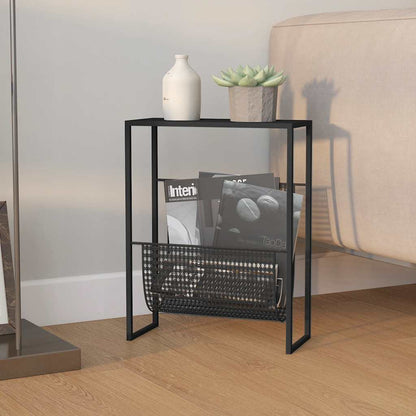 331668 vidaXL Magazine Rack Black 35x15x45 cm Steel