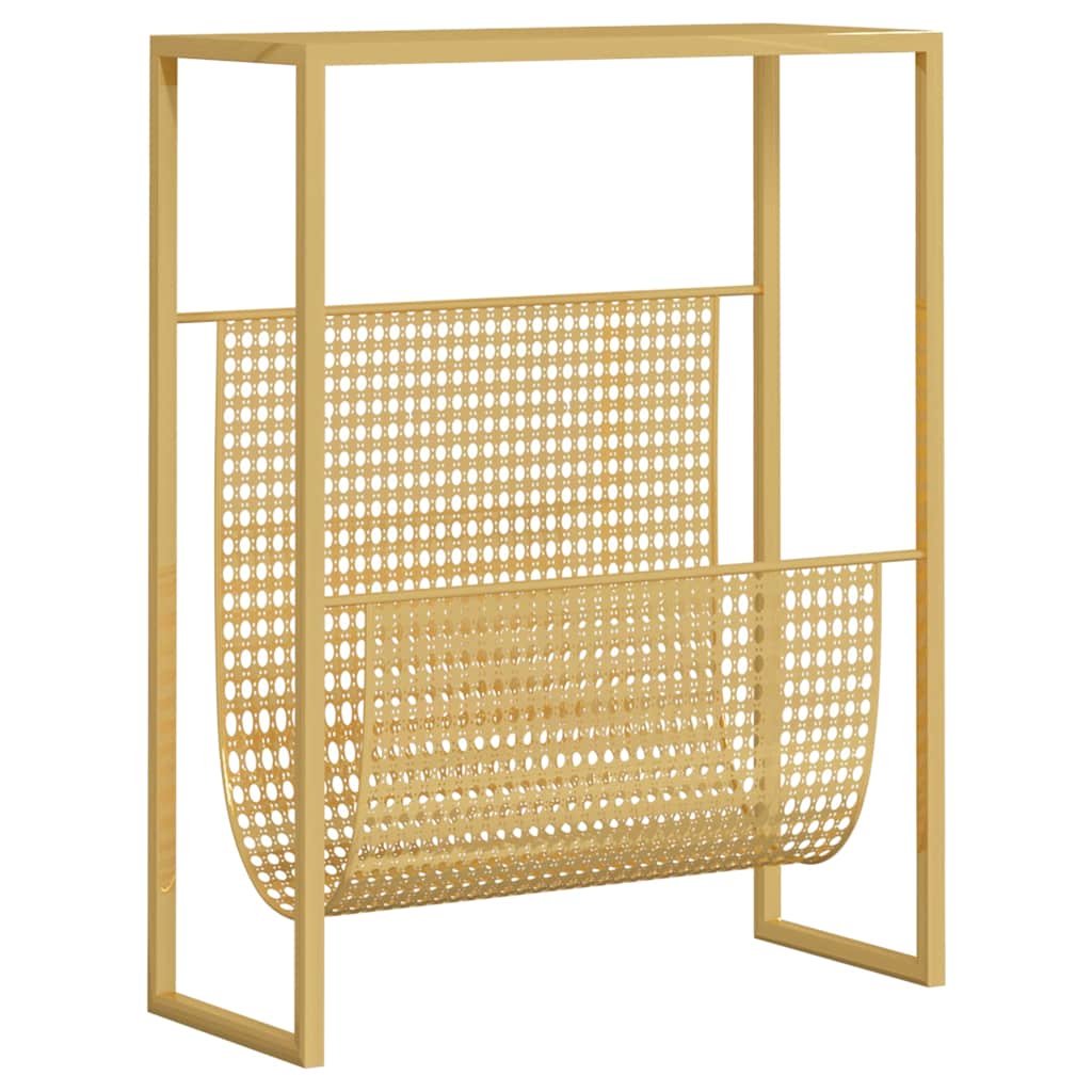 331669 vidaXL Magazine Rack Gold 35x15x45 cm Steel