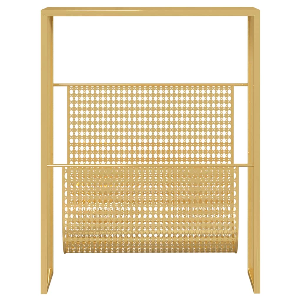 331669 vidaXL Magazine Rack Gold 35x15x45 cm Steel