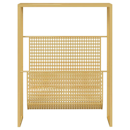 331669 vidaXL Magazine Rack Gold 35x15x45 cm Steel