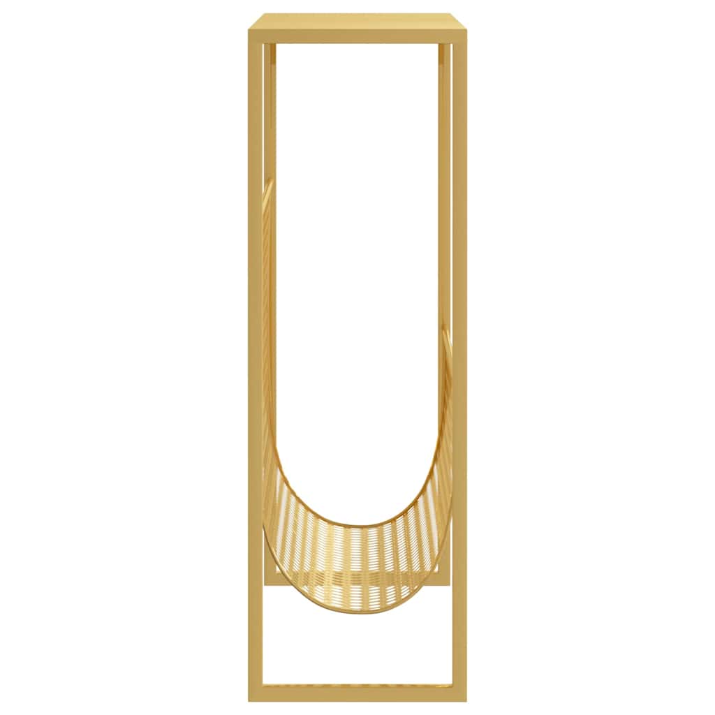 331669 vidaXL Magazine Rack Gold 35x15x45 cm Steel