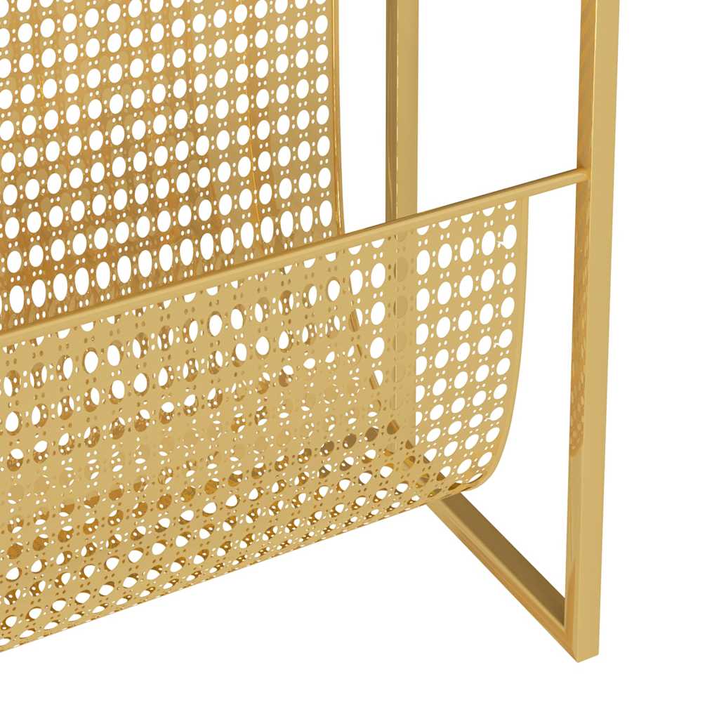 331669 vidaXL Magazine Rack Gold 35x15x45 cm Steel