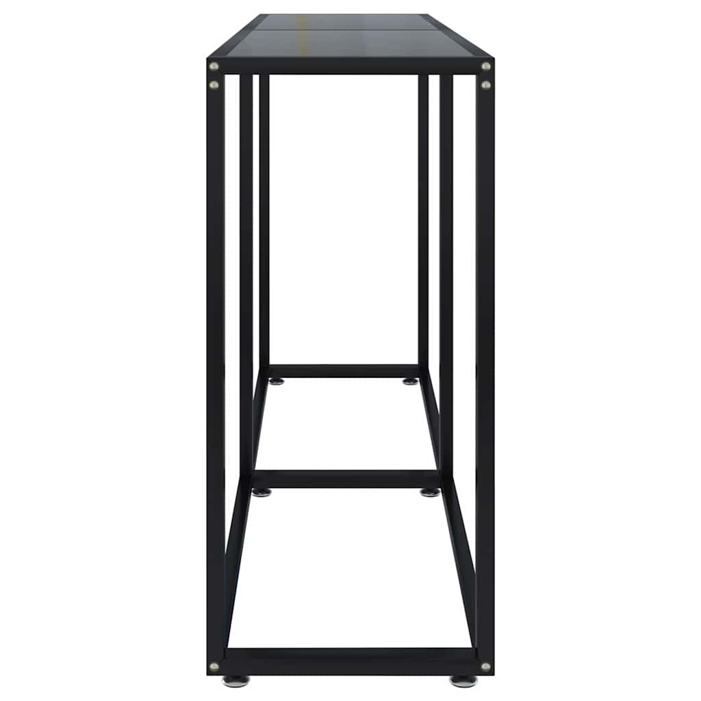 vidaXL Console Table | Black | Tempered glass, powder-coated steel