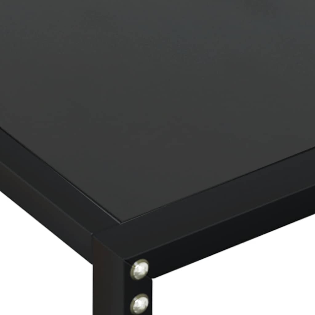 vidaXL Console Table | Black | Tempered glass, powder-coated steel