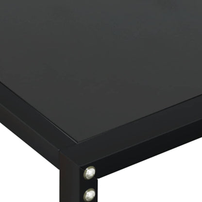 vidaXL Console Table | Black | Tempered glass, powder-coated steel