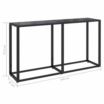 vidaXL Console Table | Black | Tempered glass, powder-coated steel