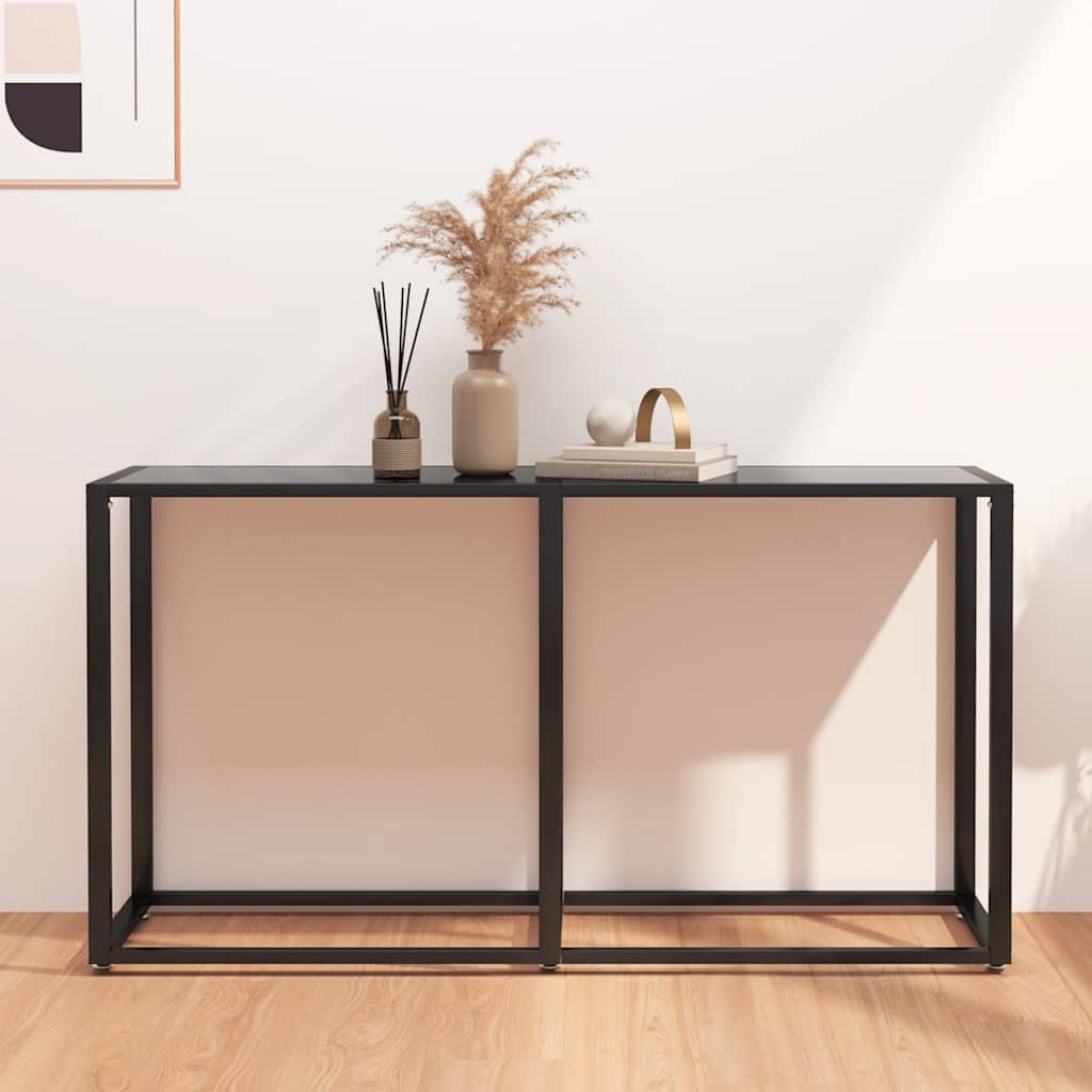 vidaXL Console Table | Black | Tempered glass, powder-coated steel