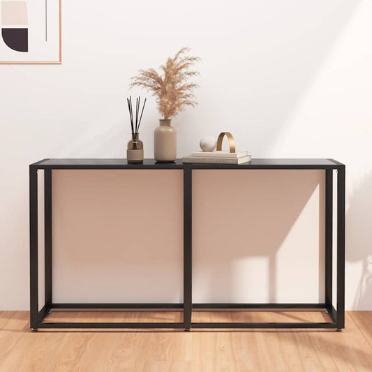 vidaXL Console Table | Black | Tempered glass, powder-coated steel