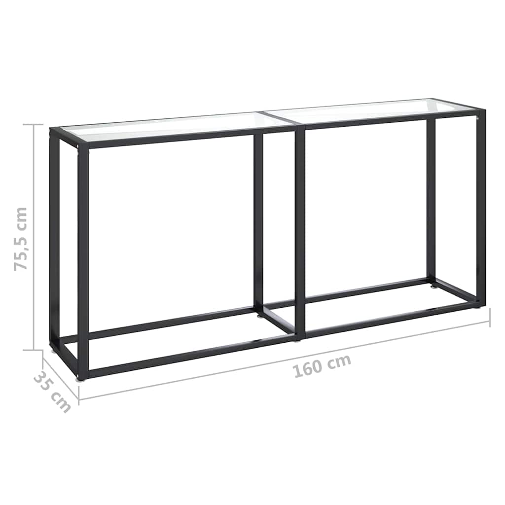 vidaXL Console Table Transparent 160x35x75,5cm Tempered Glass