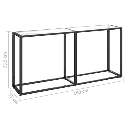 vidaXL Console Table Transparent 160x35x75,5cm Tempered Glass