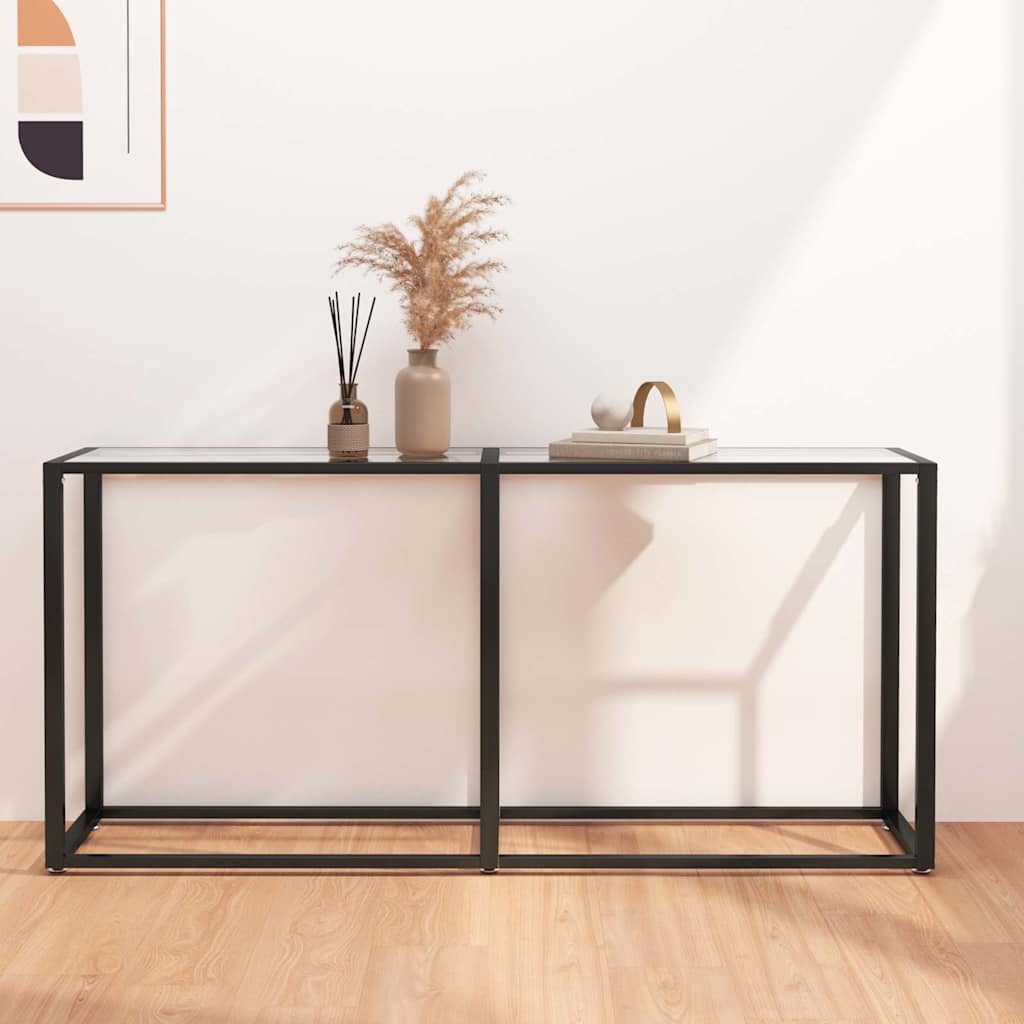 vidaXL Console Table Transparent 160x35x75,5cm Tempered Glass
