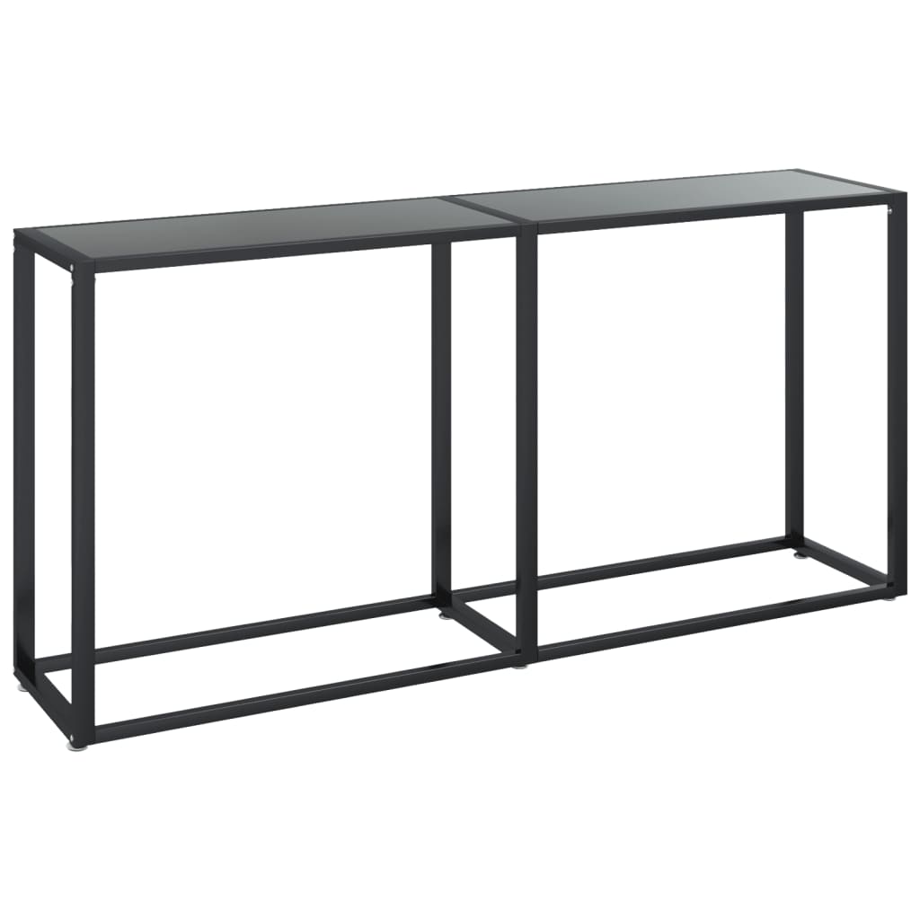 vidaXL Console Table | Black | Tempered glass | 160x35x75.5cm | Simple