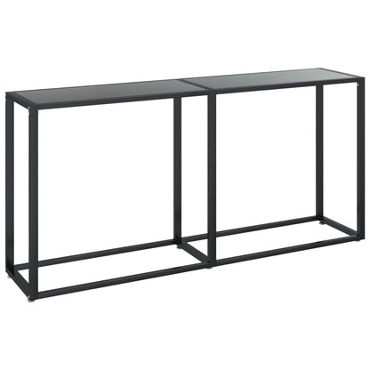 vidaXL Console Table | Black | Tempered glass | 160x35x75.5cm | Simple