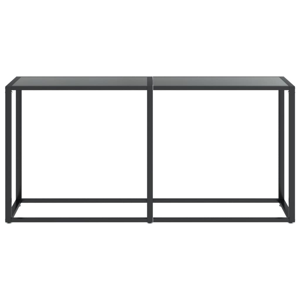 vidaXL Console Table | Black | Tempered glass | 160x35x75.5cm | Simple