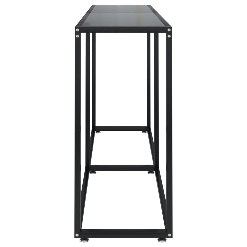 vidaXL Console Table | Black | Tempered glass | 160x35x75.5cm | Simple