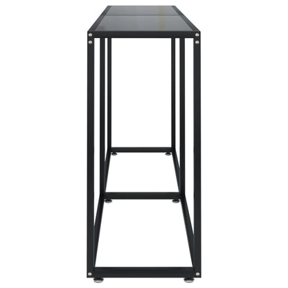 vidaXL Console Table | Black | Tempered glass | 160x35x75.5cm | Simple