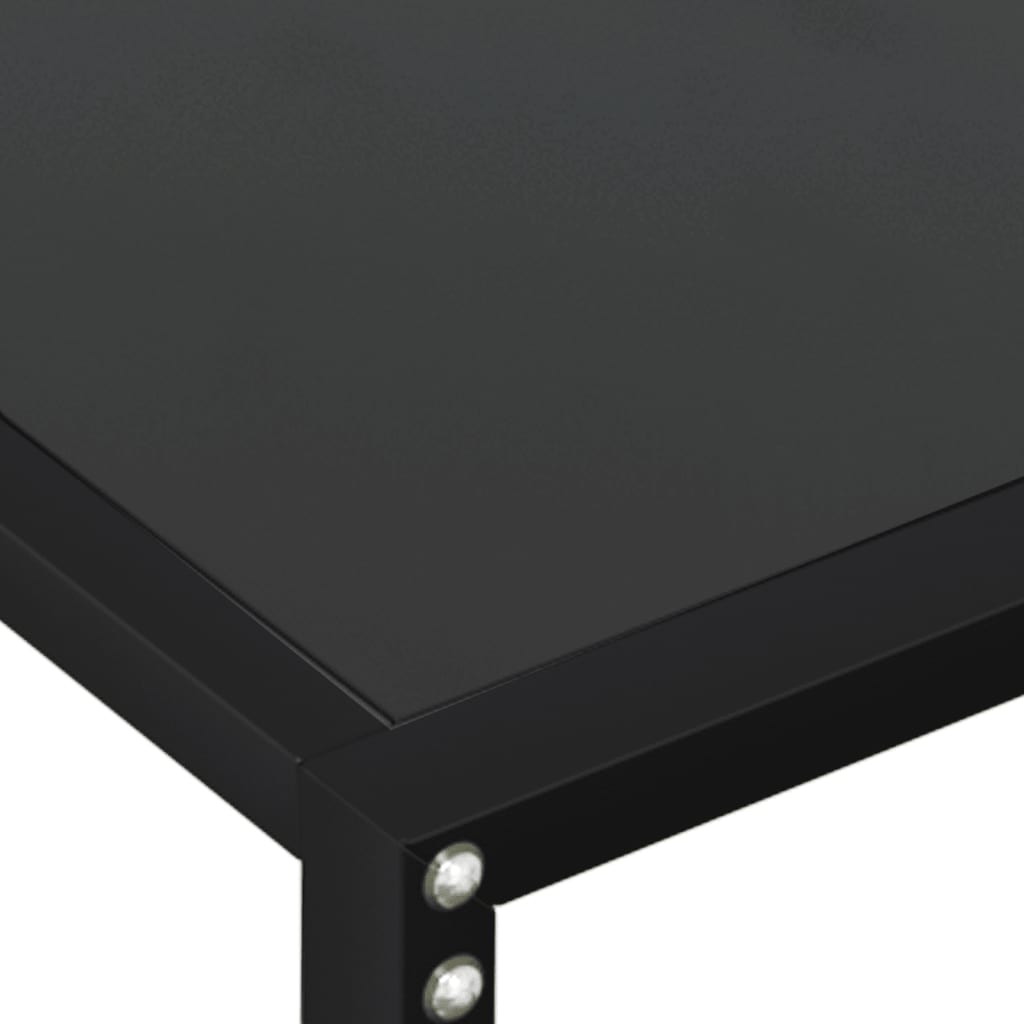 vidaXL Console Table | Black | Tempered glass | 160x35x75.5cm | Simple