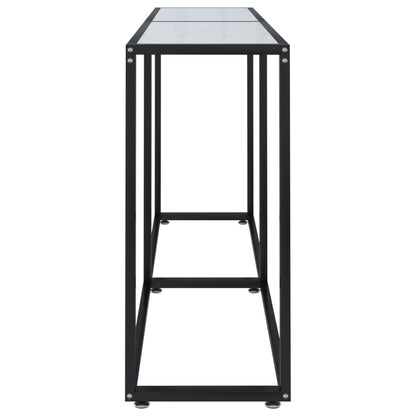vidaXL Console Table White Marble 160x35x75.5cm Tempered Glass